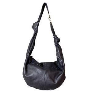 Free People Black Leather Hobo Bag